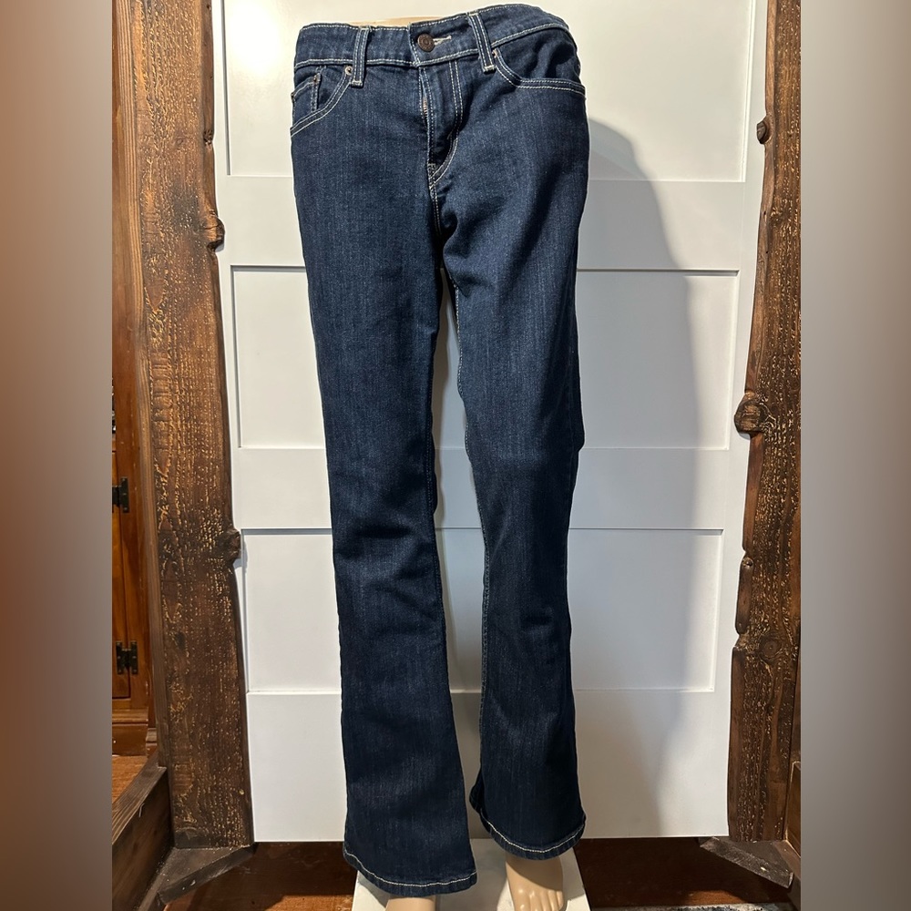 Levi's 518 Jeans Women' 9 M Superlow Bootcut Dark Wash Denim Low Rise 29x32